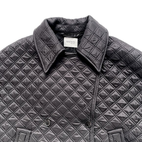 Mayson The Label Quilted Cape Coat Black One Size Small Medium - Picture 4 of 11